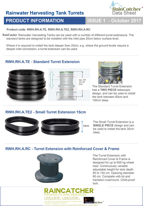 Turret Extension-Reinforced Cover & Frame 600kg Loading for Speidel RWH tank