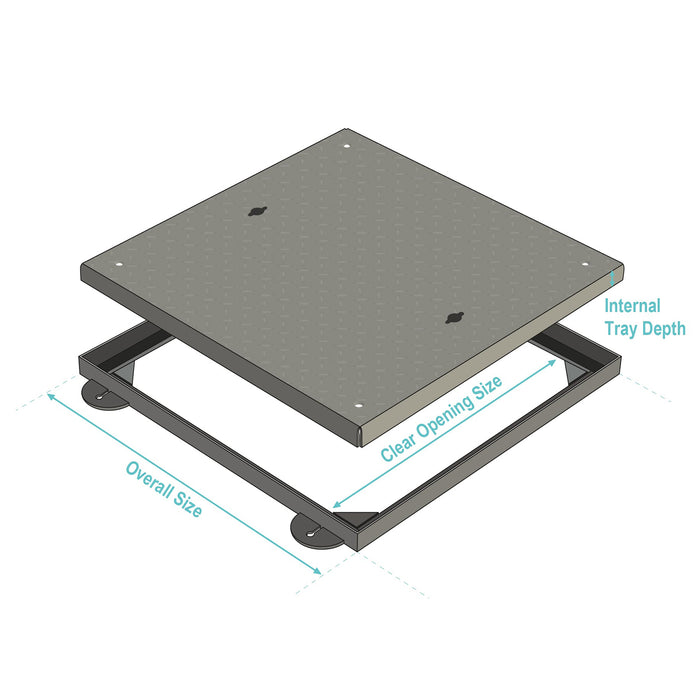 Special Clearance - 450 x 450mm Opening Solid Top Cover - 50mm Height