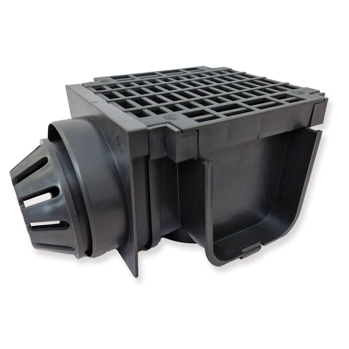 Channel Drain Accessories with Black Mesh Grating
