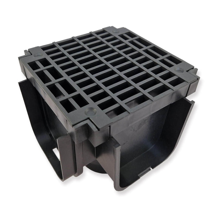 Channel Drain Accessories with Black Mesh Grating
