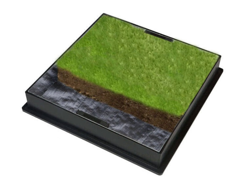 450SR recessed manhole cover grass filed