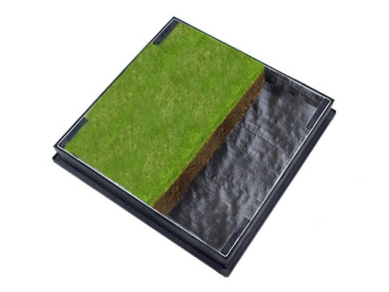 600 x 600 recessed manhole cover grasstop