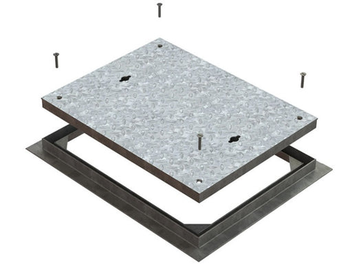 600 x 450 solid top recessed manhole cover sealed & locking 