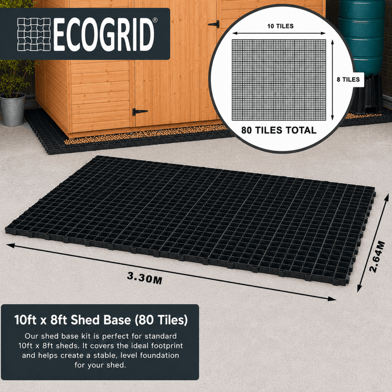 EcoGrid Shed Base Kits - Garden Shed Base with Weed Membrane
