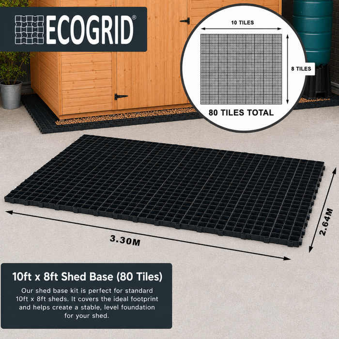 EcoGrid Shed Base Kits - Garden Shed Base with Weed Membrane