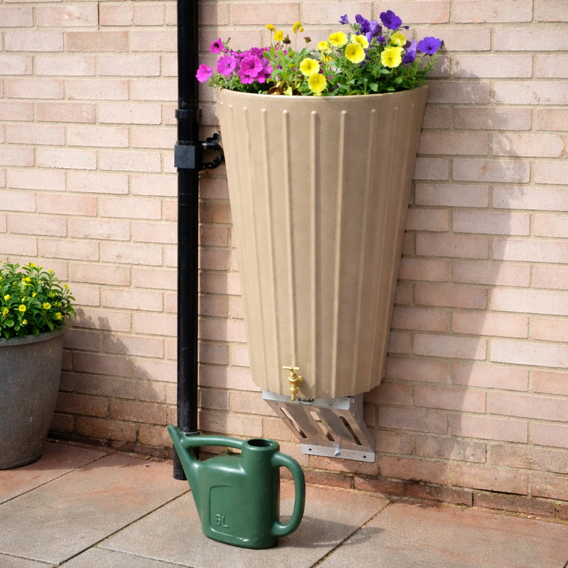 Mini Cosmo 150L Wall Mounted Water Butt Planter - Modern Sleek Rainwater Storage Tank