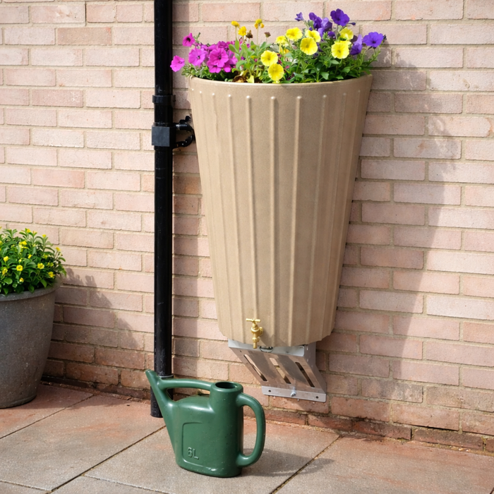 Mini Cosmo 150L Wall Mounted Water Butt Planter - Modern Sleek Rainwater Storage Tank