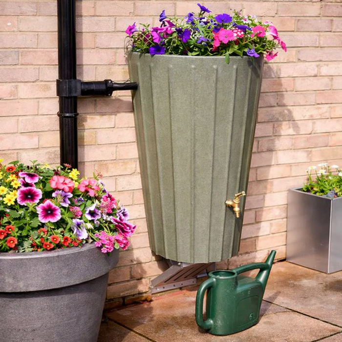 Mini Cosmo 150L Wall Mounted Water Butt Planter - Modern Sleek Rainwater Storage Tank