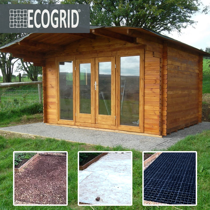 EcoGrid 6 x 8ft Shed Base Kit - Garden Shed Base with Weed Membrane