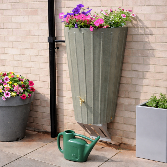 Mini Cosmo 150L Wall Mounted Water Butt Planter - Modern Sleek Rainwater Storage Tank
