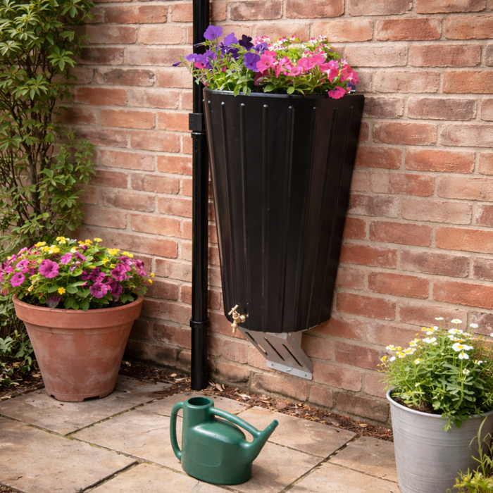 Mini Cosmo 150L Wall Mounted Water Butt Planter - Modern Sleek Rainwater Storage Tank