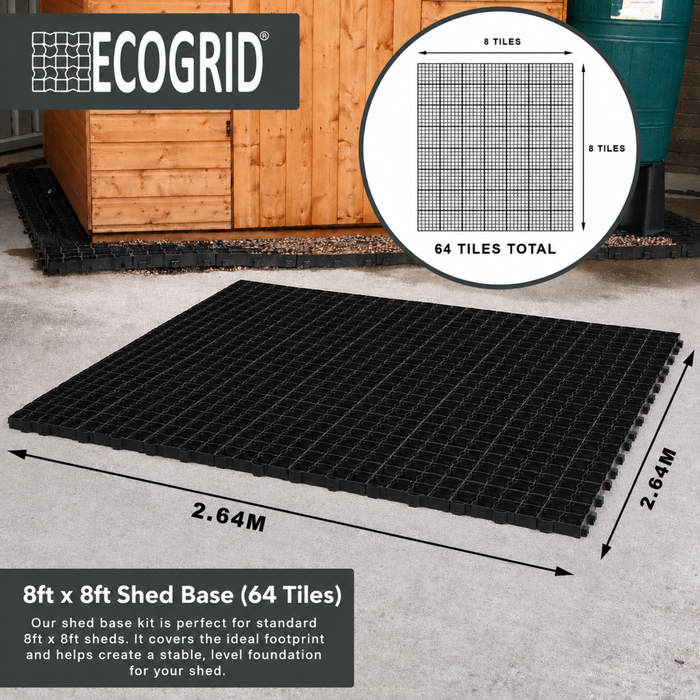 EcoGrid Shed Base Kits - Garden Shed Base with Weed Membrane