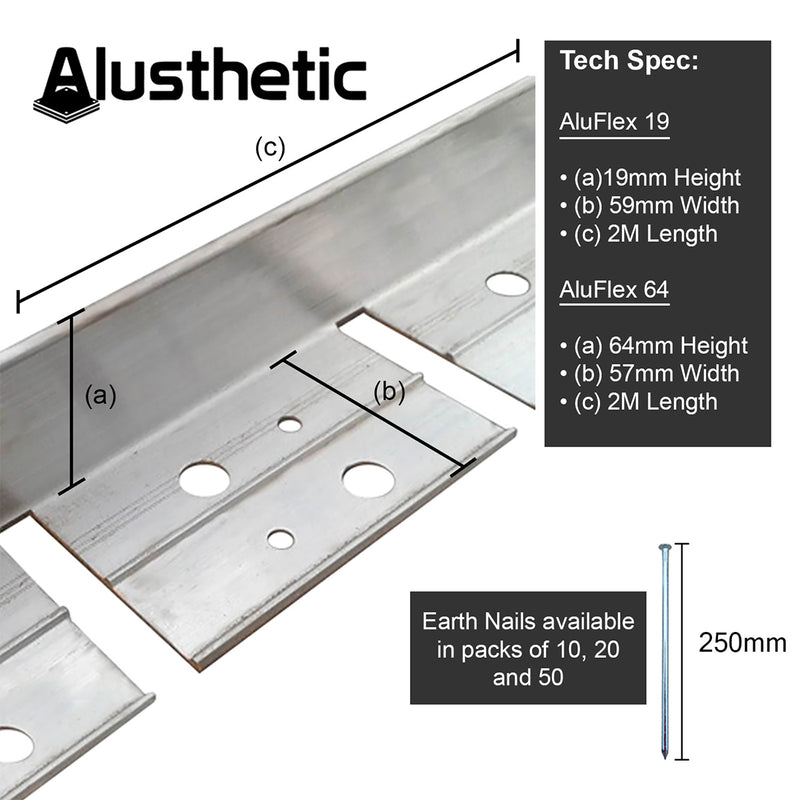 Aluflex Decorative Aluminium Edging System - 2m Length
