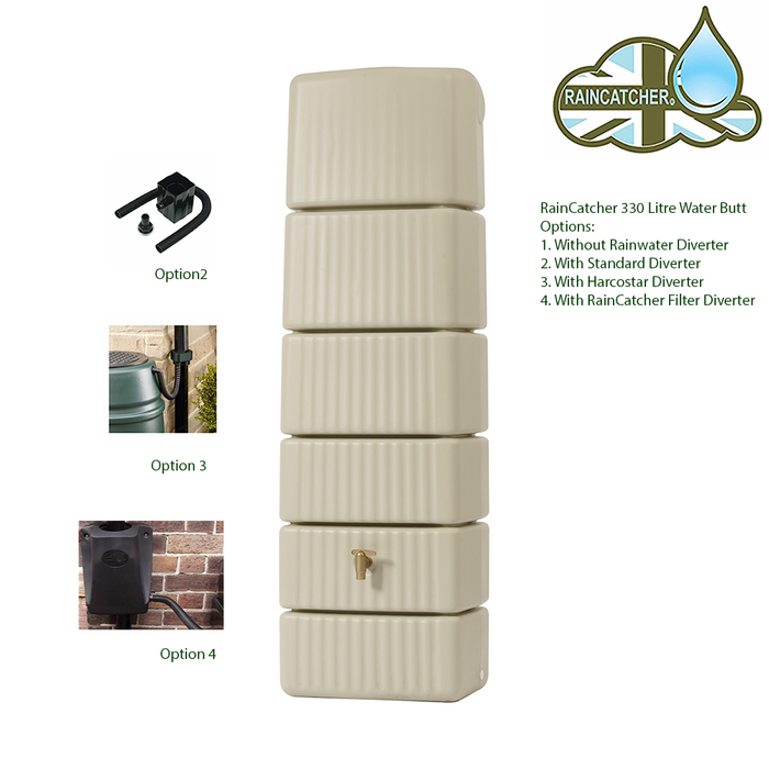 Slim 330L wall tank Sand Beige or Green