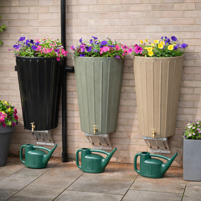 Mini Cosmo 150L Wall Mounted Water Butt Planter - Modern Sleek Rainwater Storage Tank