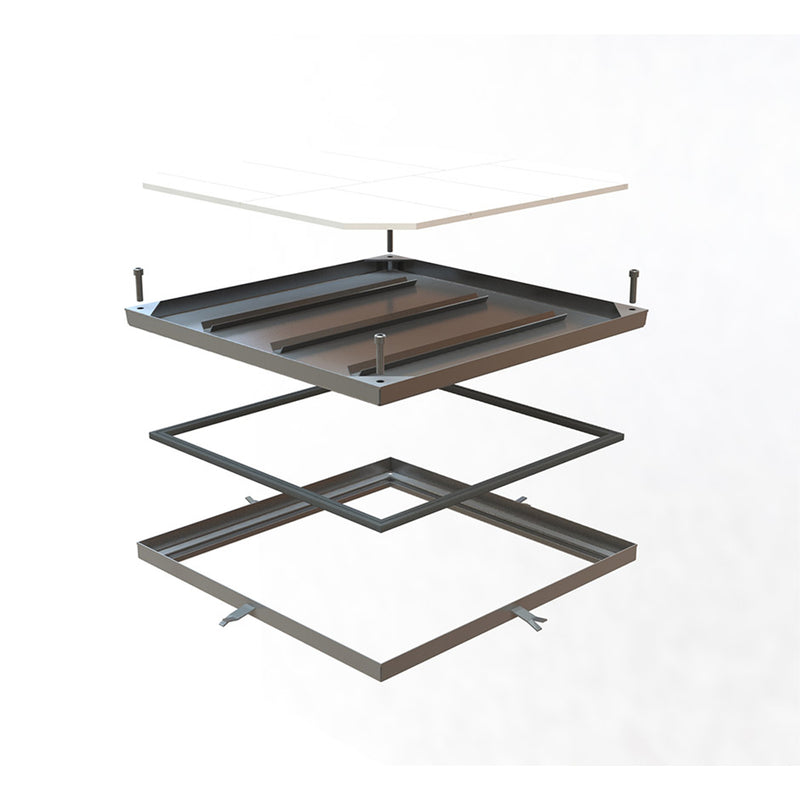 600 x 600 x 50mm Double Sealed & Locking Stainless Steel 304 Recessed Manhole Cover