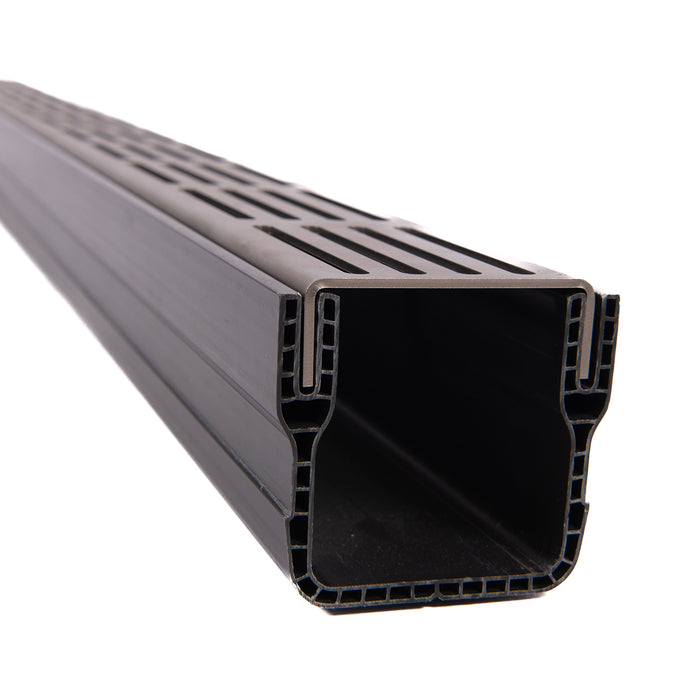 PVC Channel Threshold Drain With Stainless Steel Grating - 1m