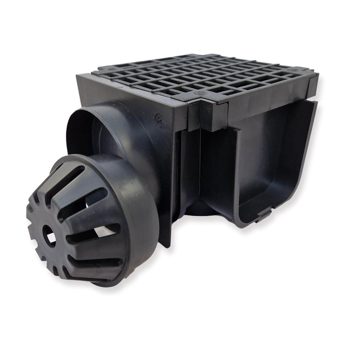 Threshold Channel Drain Accessories with Black Mesh Grating