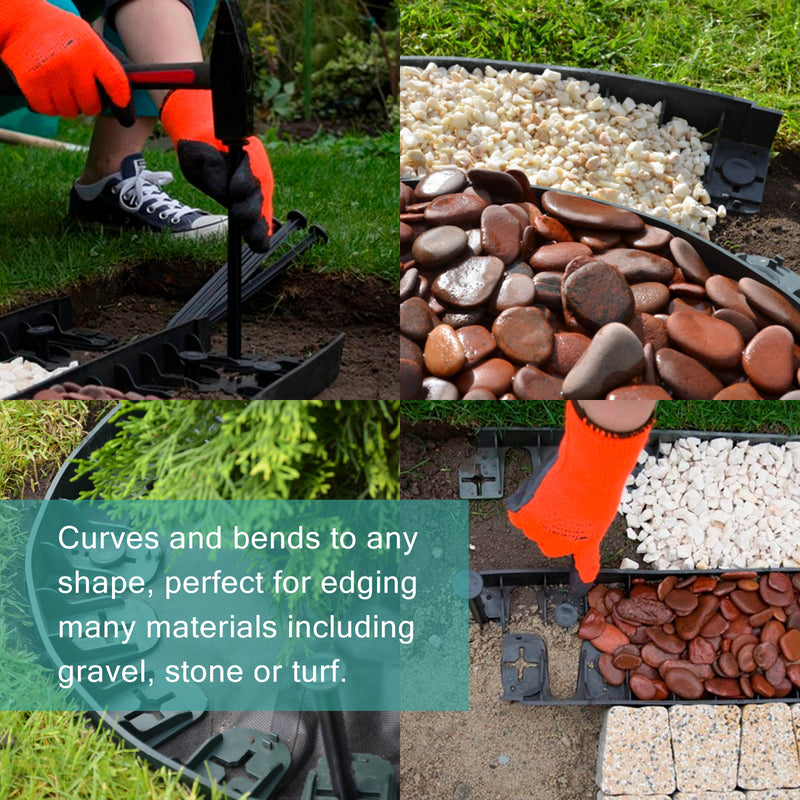 Plastic Flexible Edging Garden Border System - 80CM Length