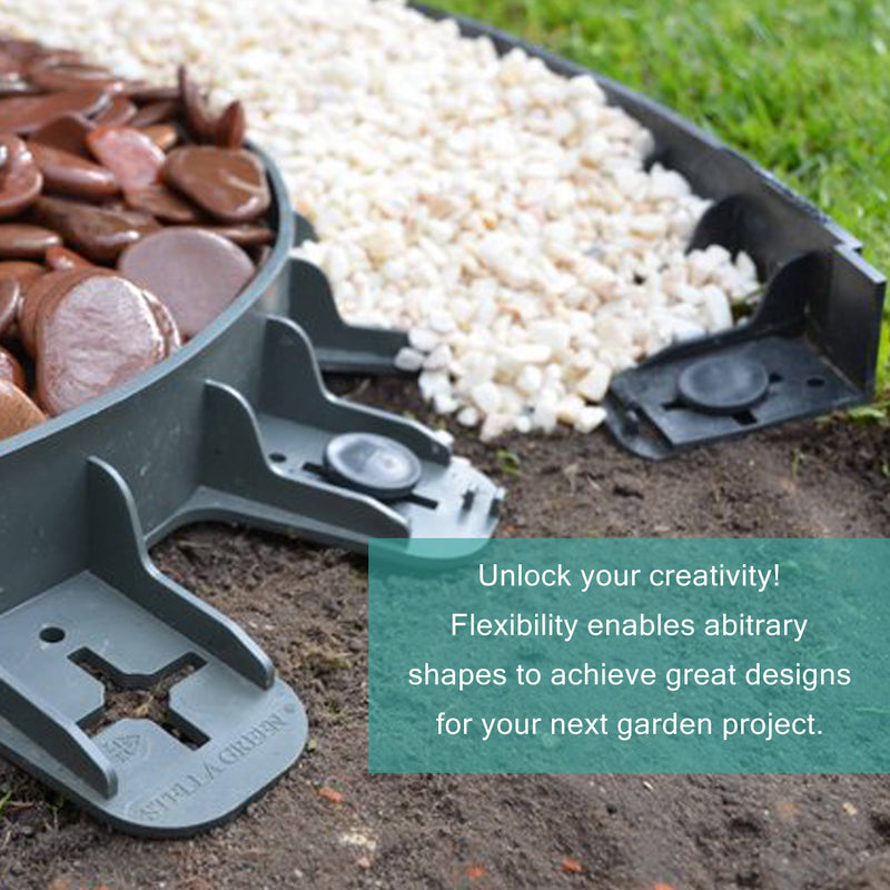 Black Plastic Securing Pins for Flexible Garden Edging - 25CM Long