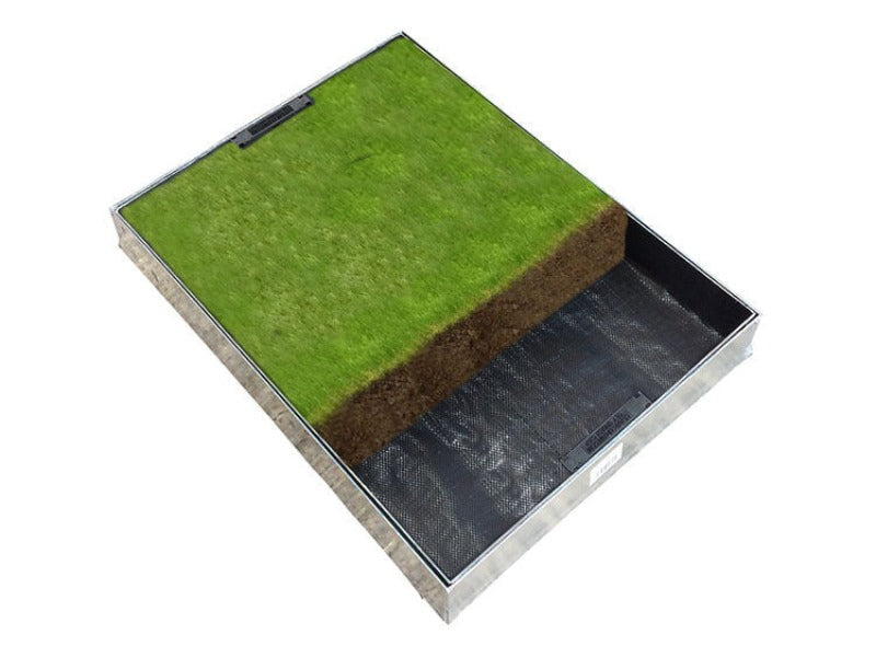 600 x 450 recessed manhle cover grass infill