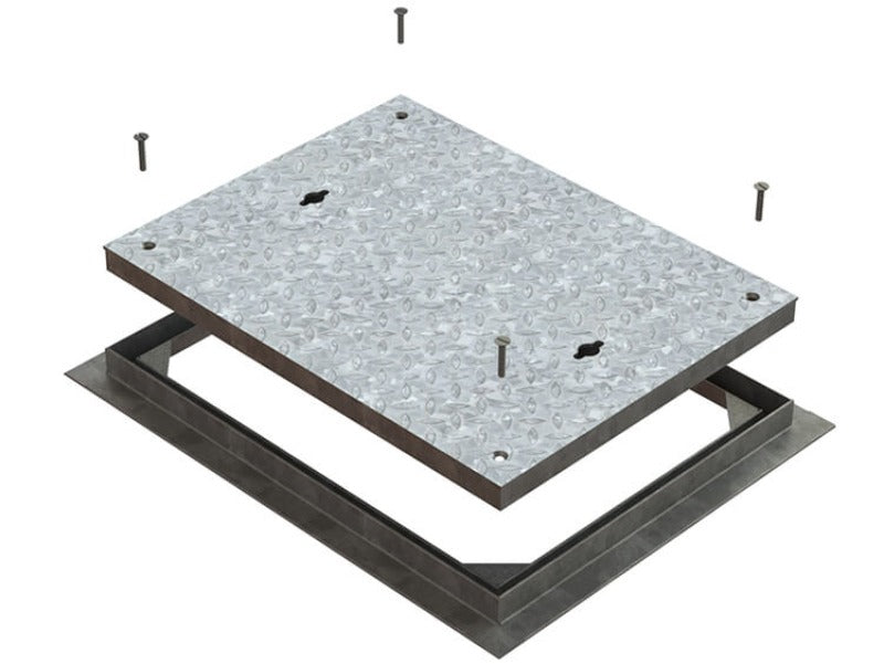 600 x 600 sealed and locking solid top manhole cover 