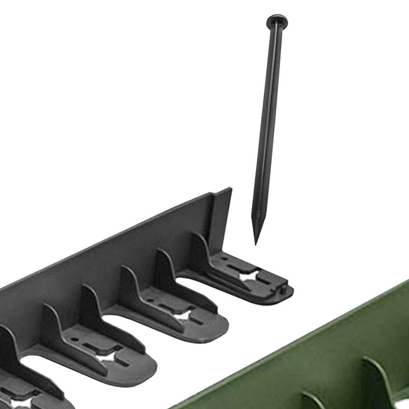 Black Plastic Securing Pins for Flexible Garden Edging - 25CM Long