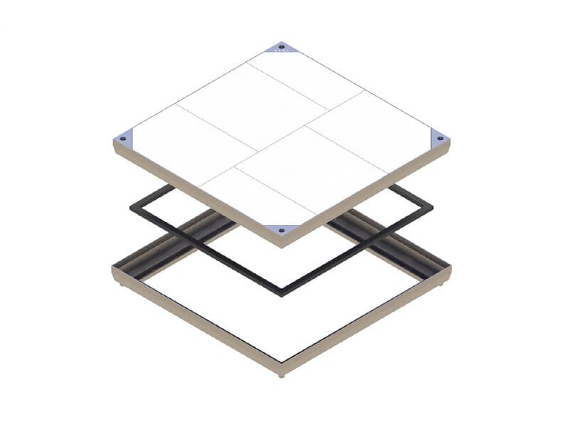 600 x 600 x 50mm Double Sealed & Locking Stainless Steel 316 Recessed Manhole Cover